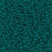 Japanese Miyuki Seed Beads, size 11/0, SKU 111030.MY11-2405F, matte transparent teal, (1 28-30 gram tube, apprx 3080 beads)