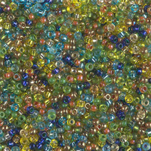 Japanese Miyuki Seed Beads, size 11/0, SKU 111030.MY11-MIX38, egyptian lapis stripe mix, (1 28-30 gram tube, apprx 3080 beads)