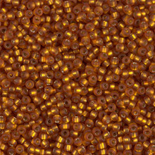 Japanese Miyuki Seed Beads, size 11/0, SKU 111030.MY11-2422F, matte topaz silver lined, (1 28-30 gram tube, apprx 3080 beads)