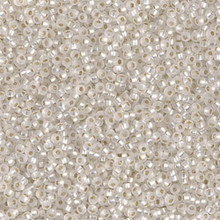 Japanese Miyuki Seed Beads, size 15/0, SKU 189015.MY15-0001F, matte crystal silver lined,  (1 12-13gram tube - apprx 3500 beads)