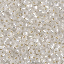 Japanese Miyuki Seed Beads, size 8/0, SKU 189008.MY8-0001F, matte crystal silver lined, (1 26-28 gram tube, apprx 1120 beads)