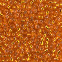 Japanese Miyuki Seed Beads, size 8/0, SKU 189008.MY8-0008, orange silver lined, (1 26-28 gram tube, apprx 1120 beads)