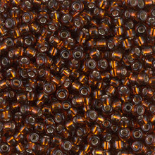 Japanese Miyuki Seed Beads, size 8/0, SKU 189008.MY8-0005, dark topaz silver lined, (1 26-28 gram tube, apprx 1120 beads)