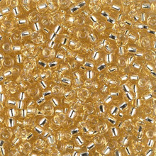 Japanese Miyuki Seed Beads, size 8/0, SKU 189008.MY8-0002, light gold silver lined, (1 26-28 gram tube, apprx 1120 beads)