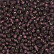 Japanese Miyuki Seed Beads, size 8/0, SKU 189008.MY8-0013F, matte dark smoky amethyst silver lined, (1 26-28 gram tube, apprx 1120 beads)