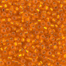 Japanese Miyuki Seed Beads, size 8/0, SKU 189008.MY8-0008F, matte orange silver lined, (1 26-28 gram tube, apprx 1120 beads)