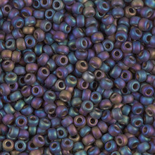 Japanese Miyuki Seed Beads, size 8/0, SKU 189008.MY8-0135FR, matte transparent root beer AB, (1 26-28 gram tube, apprx 1120 beads)