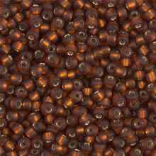 Japanese Miyuki Seed Beads, size 8/0, SKU 189008.MY8-0005F, matte dark topaz silver lined, (1 26-28 gram tube, apprx 1120 beads)