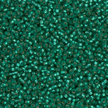 Japanese Miyuki Seed Beads, size 15/0, SKU 189015.MY15-0017F, matte emerald silver lined, (1 12-13gram tube - apprx 3500 beads)