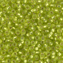 Japanese Miyuki Seed Beads, size 8/0, SKU 189008.MY8-0014F, matte chartreuse silver lined, (1 26-28 gram tube, apprx 1120 beads)
