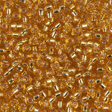 Japanese Miyuki Seed Beads, size 8/0, SKU 189008.MY8-0004, dark gold silver lined, (1 26-28 gram tube, apprx 1120 beads)
