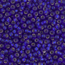 Japanese Miyuki Seed Beads, size 8/0, SKU 189008.MY8-0020F, matte cobalt silver lined, (1 26-28 gram tube, apprx 1120 beads)