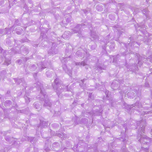 Japanese Miyuki Seed Beads, size 8/0, SKU 189008.MY8-0222, orchid lined crystal, (1 26-28 gram tube, apprx 1120 beads)