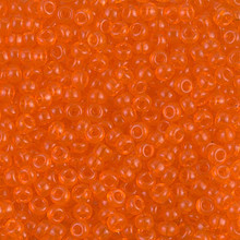 Japanese Miyuki Seed Beads, size 8/0, SKU 189008.MY8-0138, transparent orange, (1 26-28 gram tube, apprx 1120 beads)