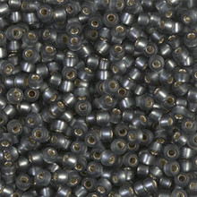 Japanese Miyuki Seed Beads, size 8/0, SKU 189008.MY8-0021F, matte gray silver lined, (1 26-28 gram tube, apprx 1120 beads)