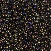 Japanese Miyuki Seed Beads, size 8/0, SKU 189008.MY8-0458, metallic brown iris, (1 26-28 gram tube, apprx 1120 beads)