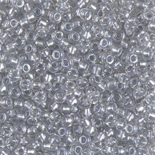 Japanese Miyuki Seed Beads, size 8/0, SKU 189008.MY8-0242, sparkling pewter lined crystal, (1 26-28 gram tube, apprx 1120 beads)
