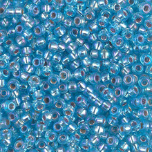 Japanese Miyuki Seed Beads, size 8/0, SKU 189008.MY8-1018, aqua s/l ab, (1 26-28 gram tube, apprx 1120 beads)