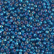 Japanese Miyuki Seed Beads, size 8/0, SKU 189008.MY8-1025, capri blue s/l ab, (1 26-28 gram tube, apprx 1120 beads)
