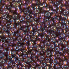 Japanese Miyuki Seed Beads, size 8/0, SKU 189008.MY8-1005, dk topaz s/l ab, (1 26-28 gram tube, apprx 1120 beads)