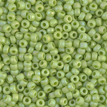 Japanese Miyuki Seed Beads, size 8/0, SKU 189008.MY8-0416FR, matte opaque chartreuse AB, (1 26-28 gram tube, apprx 1120 beads)