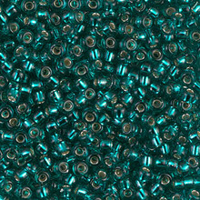 Japanese Miyuki Seed Beads, size 8/0, SKU 189008.MY8-2425, transparent teal silver lined, (1 26-28 gram tube, apprx 1120 beads)