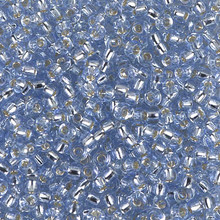 Japanese Miyuki Seed Beads, size 8/0, SKU 189008.MY8-2430, transparent light sapphire silver lined, (1 26-28 gram tube, apprx 1120 beads)