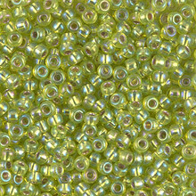Japanese Miyuki Seed Beads, size 8/0, SKU 189008.MY8-1014, chartreuse s/l ab, (1 26-28 gram tube, apprx 1120 beads)