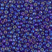 Japanese Miyuki Seed Beads, size 8/0, SKU 189008.MY8-1020, cobalt s/l ab, (1 26-28 gram tube, apprx 1120 beads)