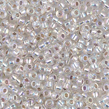 Japanese Miyuki Seed Beads, size 8/0, SKU 189008.MY8-1001, crystal s/l ab, (1 26-28 gram tube, apprx 1120 beads)