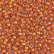 Japanese Miyuki Seed Beads, size 8/0, SKU 189008.MY8-1008, orange s/l ab, (1 26-28 gram tube, apprx 1120 beads)