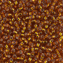 Japanese Miyuki Seed Beads, size 8/0, SKU 189008.MY8-2422, transparent topaz silver lined, (1 26-28 gram tube, apprx 1120 beads)