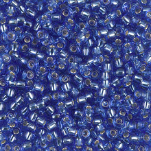Japanese Miyuki Seed Beads, size 8/0, SKU 189008.MY8-2431, transparent dark cornflower blue silver lined, (1 26-28 gram tube, apprx 1120 beads)
