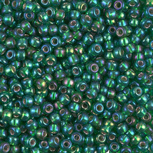Japanese Miyuki Seed Beads, size 8/0, SKU 189008.MY8-1016, green s/l ab, (1 26-28 gram tube, apprx 1120 beads)