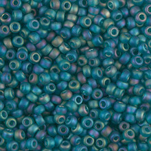 Japanese Miyuki Seed Beads, size 8/0, SKU 189008.MY8-2405FR, matte transparent teal ab, (1 26-28 gram tube, apprx 1120 beads)