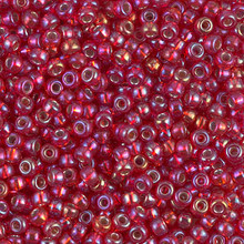 Japanese Miyuki Seed Beads, size 8/0, SKU 189008.MY8-1010, flame red s/l ab, (1 26-28 gram tube, apprx 1120 beads)