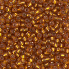 Japanese Miyuki Seed Beads, size 8/0, SKU 189008.MY8-2422F, matte transparent topaz silver lined, (1 26-28 gram tube, apprx 1120 beads)