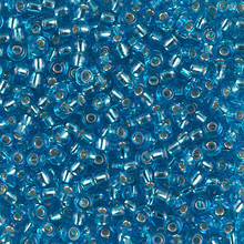 Japanese Miyuki Seed Beads, size 8/0, SKU 189008.MY8-2429, transparent dark aqua silver lined, (1 26-28 gram tube, apprx 1120 beads)