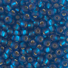 Japanese Miyuki Seed Beads, size 6/0, SKU 111031.MYK6-0025F, capri blue matte silver lined, (1 tube, apprx 24-28 grams, apprx 315 beads per tube)