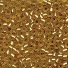 Japanese Miyuki Seed Beads, size 6/0, SKU 111031.MYK6-0003F, gold matte silver lined, (1 tube, apprx 24-28 grams, apprx 315 beads per tube)