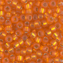 Japanese Miyuki Seed Beads, size 6/0, SKU 111031.MYK6-0008F, orange matte silver lined, (1 tube, apprx 24-28 grams, apprx 315 beads per tube)