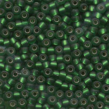 Japanese Miyuki Seed Beads, size 6/0, SKU 111031.MYK6-0016F, green matte silver lined, (1 tube, apprx 24-28 grams, apprx 315 beads per tube)