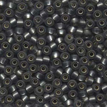 Japanese Miyuki Seed Beads, size 6/0, SKU 111031.MYK6-0021F, gray matte silver lined, (1 tube, apprx 24-28 grams, apprx 315 beads per tube)