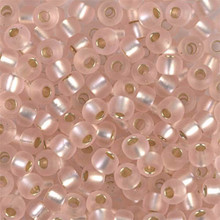 Japanese Miyuki Seed Beads, size 6/0, SKU 111031.MYK6-0023F, light blush matte silver lined, (1 tube, apprx 24-28 grams, apprx 315 beads per tube)