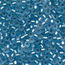 Japanese Miyuki Seed Beads, size 6/0, SKU 111031.MYK6-0018F, aqua matte silver lined, (1 tube, apprx 24-28 grams, apprx 315 beads per tube)