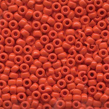 Japanese Miyuki Seed Beads, size 6/0, SKU 111031.MYK6-0407, opaque vermillion red, (1 tube, apprx 24-28 grams, apprx 315 beads per tube)