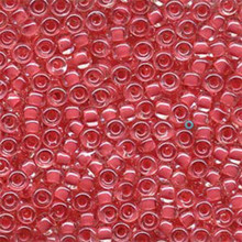 Japanese Miyuki Seed Beads, size 6/0, SKU 111031.MYK6-0204, coral lined crystal, (1 tube, apprx 24-28 grams, apprx 315 beads per tube)
