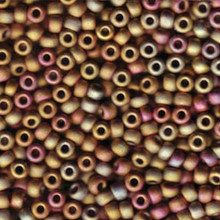 Japanese Miyuki Seed Beads, size 6/0, SKU 111031.MYK6-2035, matte metallic khaki iris, (1 tube, apprx 24-28 grams, apprx 315 beads per tube)