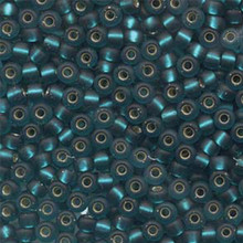 Japanese Miyuki Seed Beads, size 6/0, SKU 111031.MYK6-2425F, matte teal silver lined, (1 tube, apprx 24-28 grams, apprx 315 beads per tube)