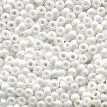 Japanese Miyuki Seed Beads, size 6/0, SKU 111031.MYK6-0471 (was 0402R), opaque white AB, (1 tube, apprx 24-28 grams, apprx 315 beads per tube)